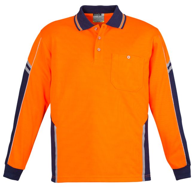 Syzmik Mens Hi Vis Squad Long Sleeve Polo