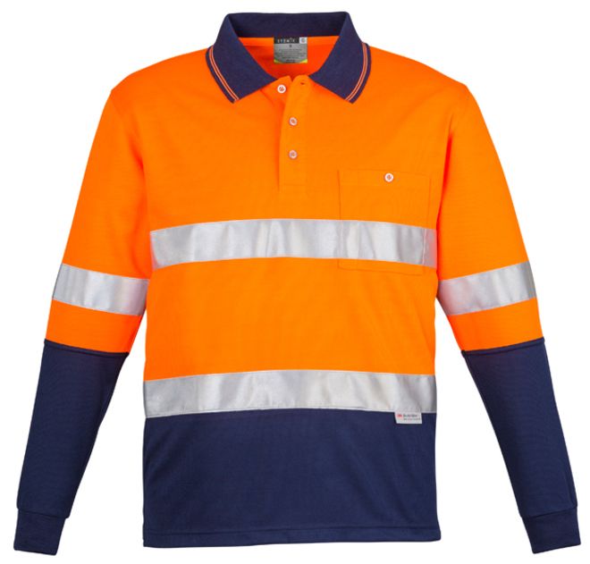 Syzmik Mens Hi Vis Spliced Polo - Long Sleeve Hoop Taped