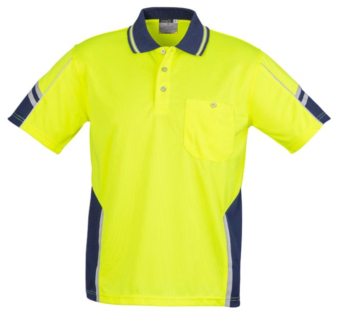 Syzmik Mens Hi Vis Squad Short Sleeve Polo