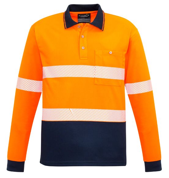 Syzmik Unisex Hi Vis Segmented Long Sleeve Polo - Hoop Taped