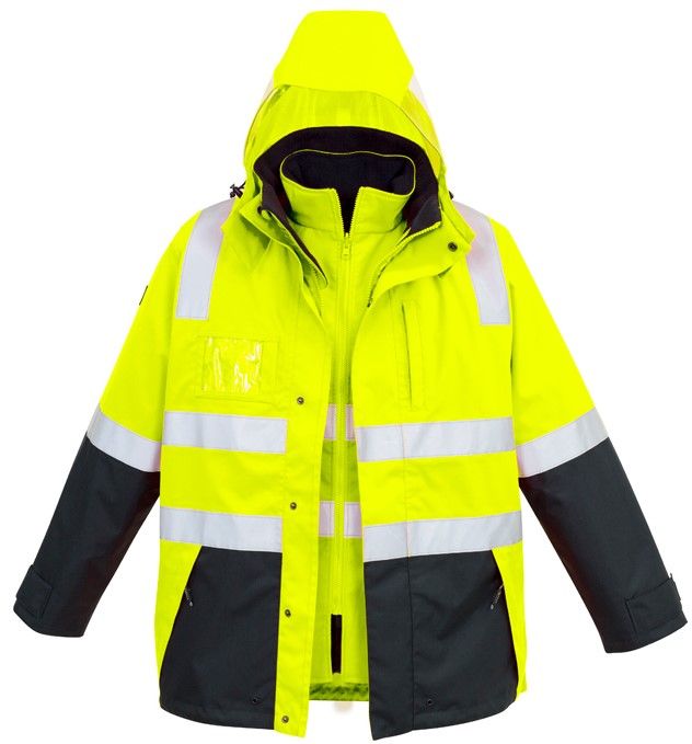 Syzmik Mens Hi Vis 4 in 1 Waterproof Jacket