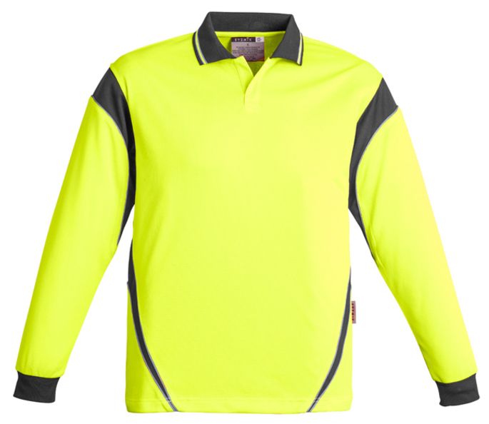 Syzmik Mens Hi Vis Aztec Polo - Long Sleeve