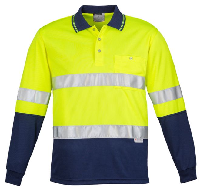 Syzmik Mens Hi Vis Spliced Polo - Long Sleeve Hoop Taped