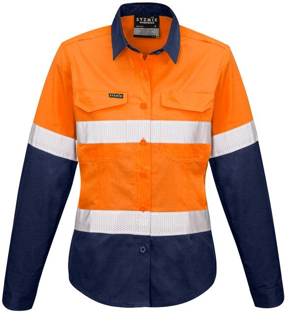 Syzmik Womens Rugged Cooling Taped Hi Vis Spliced Shirt