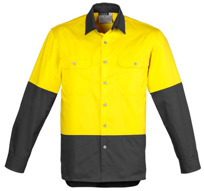 Syzmik Mens Hi Vis Spliced Industrial Shirt