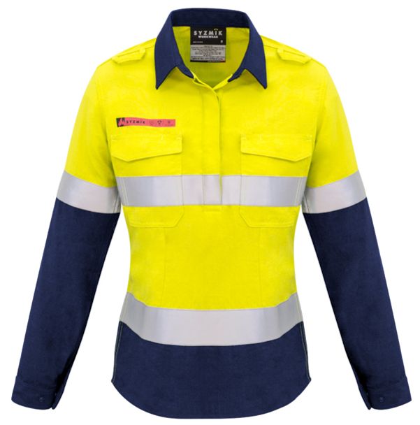Syzmik Womens Fire Resistant Closed Hooped Taped Spliced Shirt