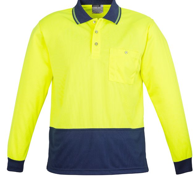 Syzmik Unisex Hi Vis Basic Spliced Polo - Long Sleeve