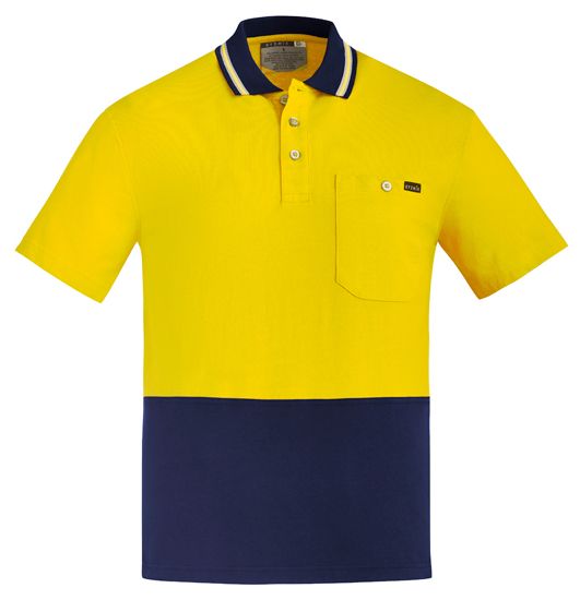 Syzmik Mens Hi Vis Cotton Short Sleeve Polo