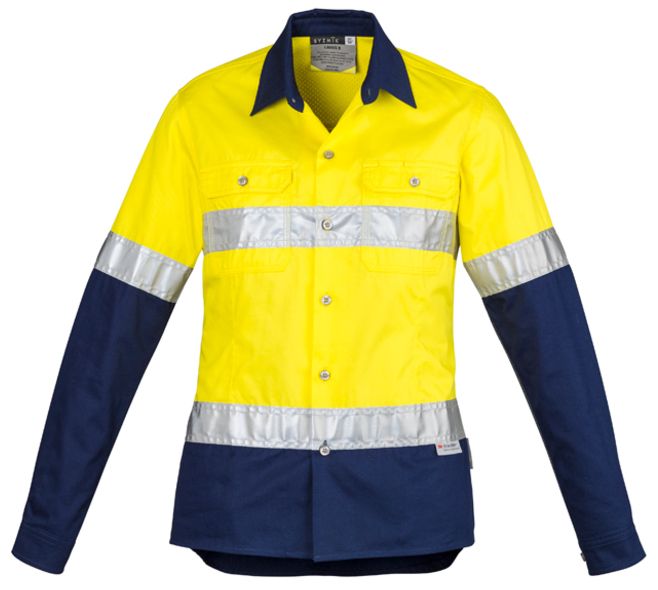 Syzmik Womens Hi Vis Spliced Industrial Shirt - Hoop Taped