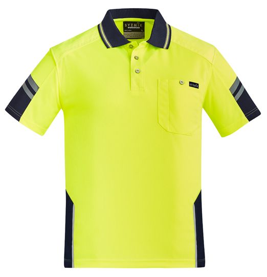 Syzmik Mens Reinforced Hi Vis Squad Short Sleeve Polo