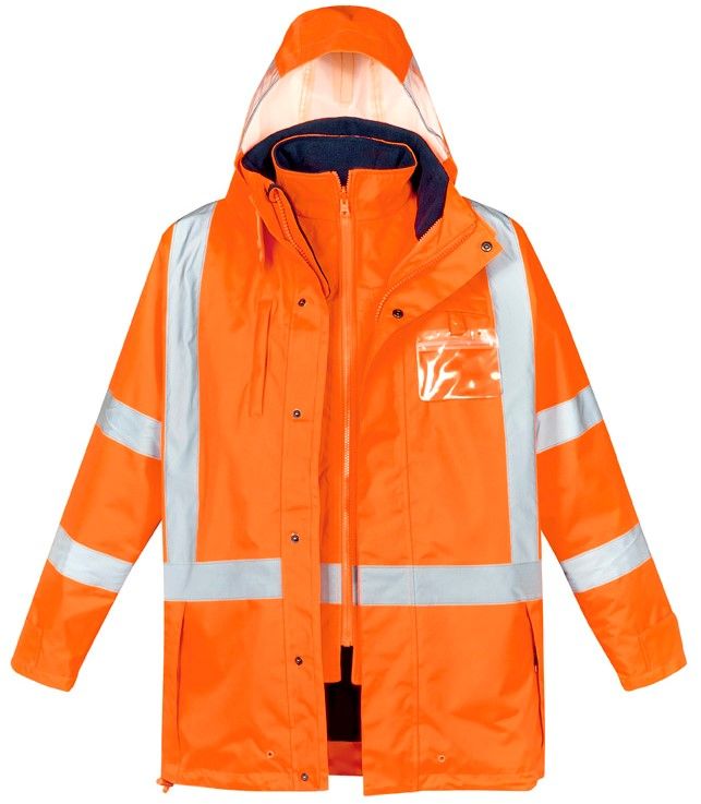 Syzmik Mens TTMC-W17 Hi Vis X Back 4 In 1 Waterproof Jacket