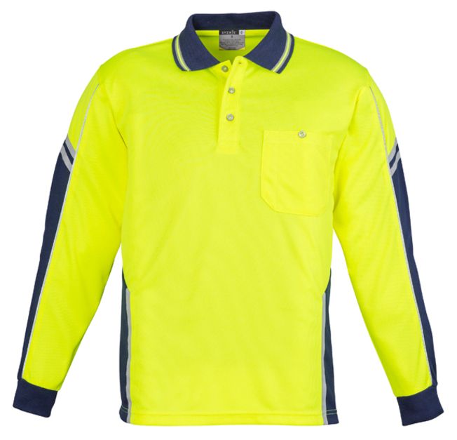 Syzmik Mens Hi Vis Squad Long Sleeve Polo