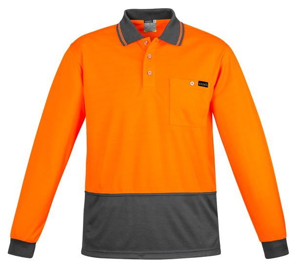 Syzmik Mens Comfort Back Long Sleeve Polo