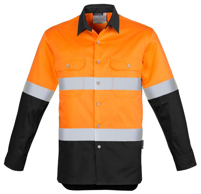 Syzmik Mens Hi Vis Spliced Industrial Shirt - Hoop Taped