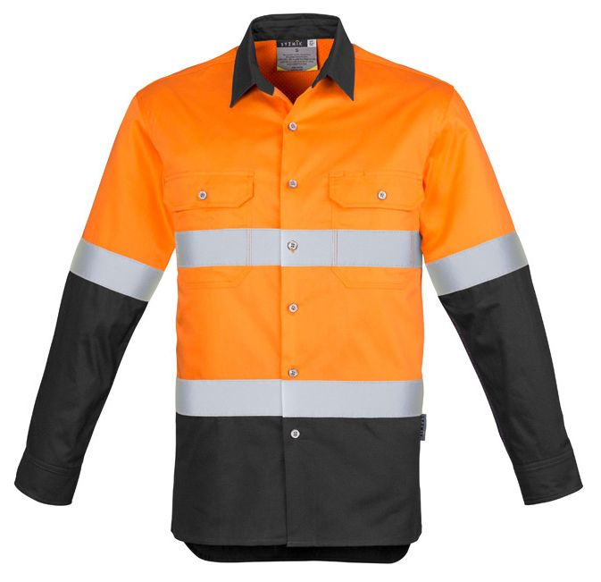 Syzmik Mens Hi Vis Spliced Industrial Shirt - Hoop Taped