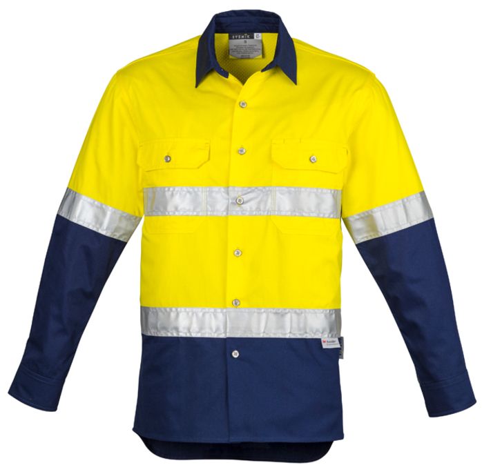 Syzmik Mens Hi Vis Spliced Industrial Shirt - Hoop Taped