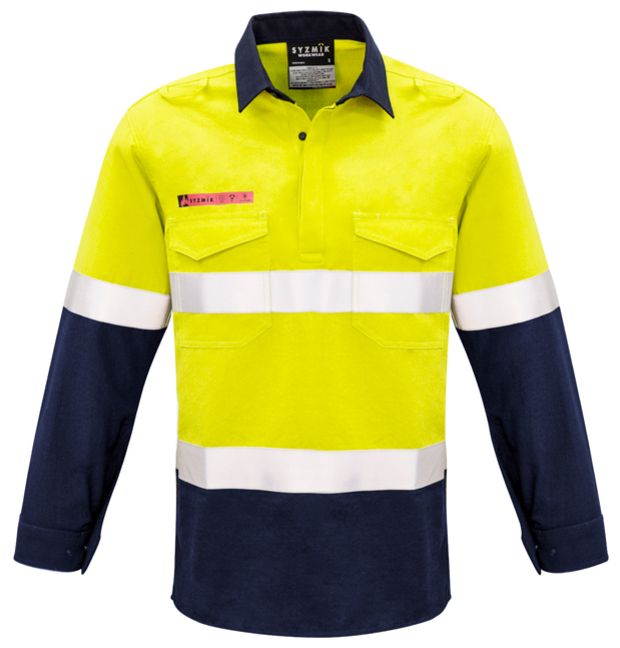 Syzmik Mens Fire Resistant Closed Hooped Taped Spliced Shirt