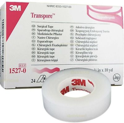 3M 1527-0 Transpore Tape Hypoallergenic Clear 1.25cm x 9.1cm