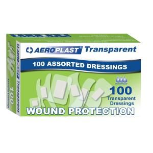 Aeroplast Assorted Transparent Plastic Bandages AT3041 Box 100