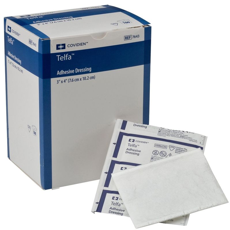Telfa Adhesive Dressings 7.5cm x 10cm Box 100