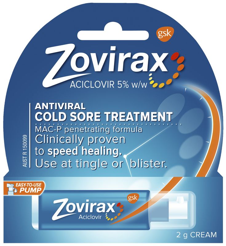 Zovirax Cold Sore Cream Pump Pack 2g