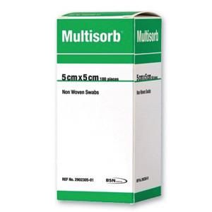 Multisorb Non Woven Swabs 5cm x 5cm  Box 100