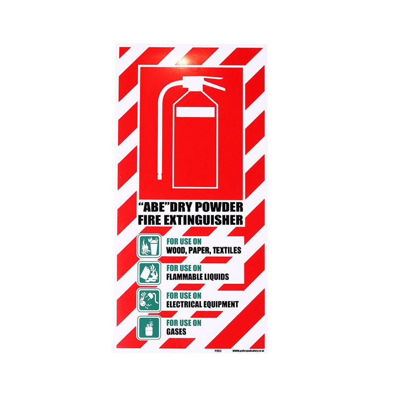 ABE Dry Powder Extinguisher Blazon Sign 40cm x 20cm