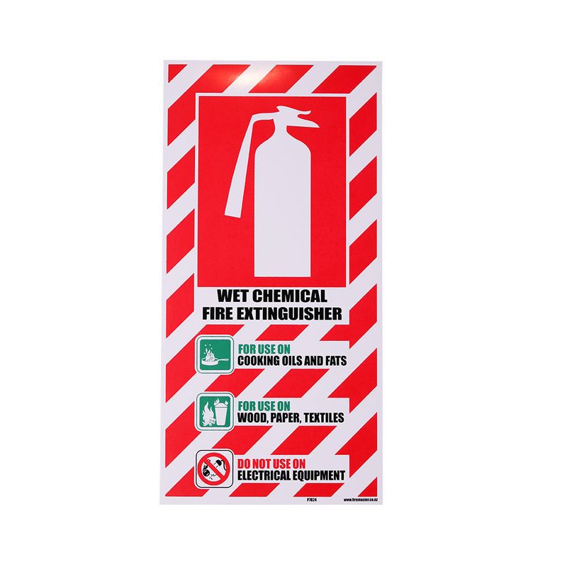 Wet Chemical Extinguisher Blazon Sign 40cm x 20cm