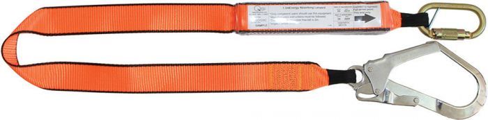 QSI 1.5m Single Leg Lanyard with Triple Action Carabiner & Scaffold Hook