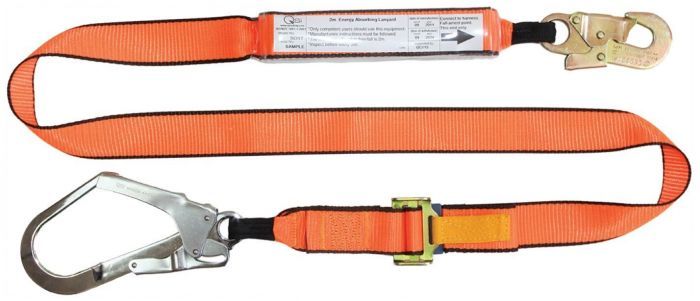 QSI Adjustable Shock Lanyard with Double Action Hook and Scaffold Hook
