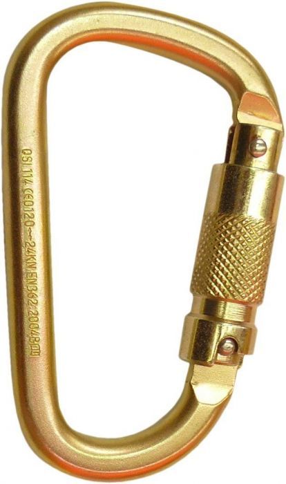 QSI Carabiner Steel Triple Locking - Offset Shape - 25KN