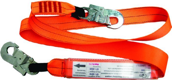 QSI 1.5m Shock Absorbing Lanyard with 2 Double Action Hooks