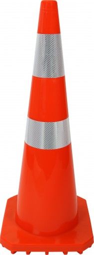 Twin Reflective Wide Profile PVC Road Cone 900mm