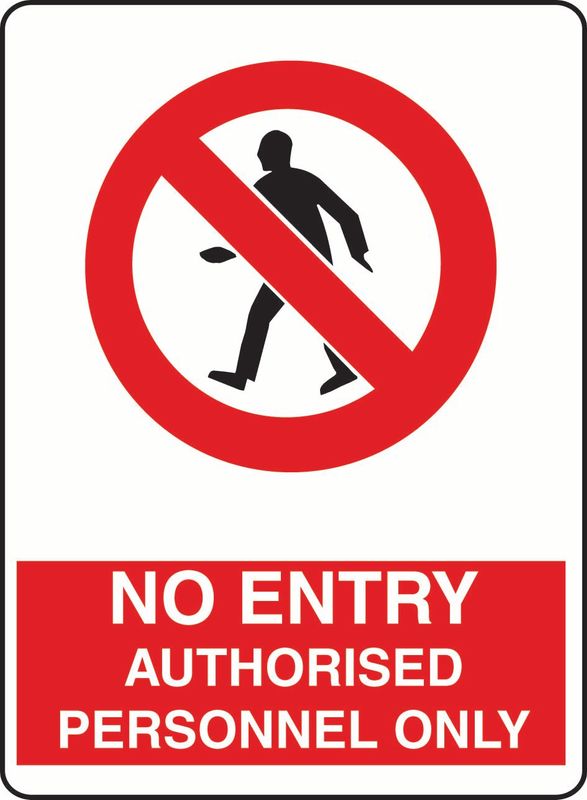 No Entry Authorised Personnal Only (Red Box) Sticker