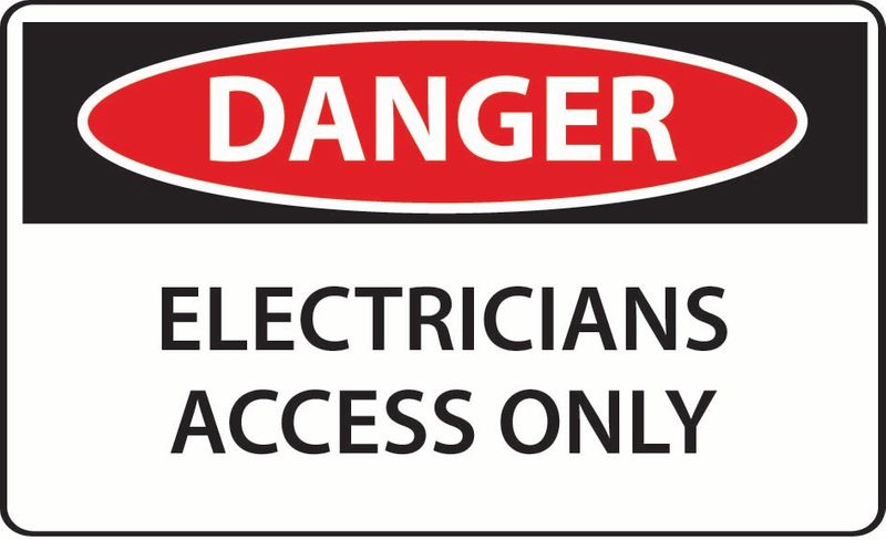Danger Electricians Access Only Coreflute