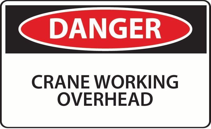 Danger Crane Working Sticker