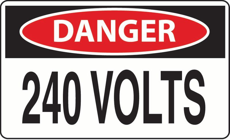 Danger 240 Volts PVC