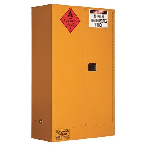 Flammable Storage 250L 2 Door, 3 Shelf 250L Class 3 Flammable Liquid Workplace Safety