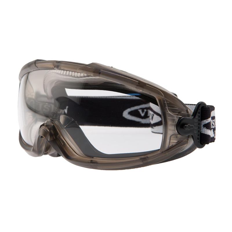 Vision Safe Garrison Goggle Foam Bound Grey Frame Clear A/F