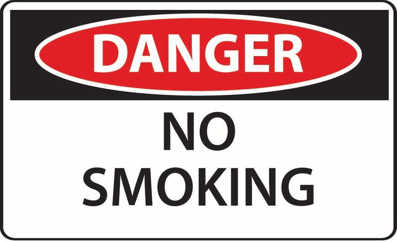Danger No Smoking Sticker