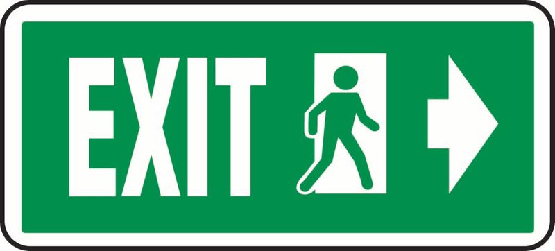 Exit (Right Arrow And Door) PVC