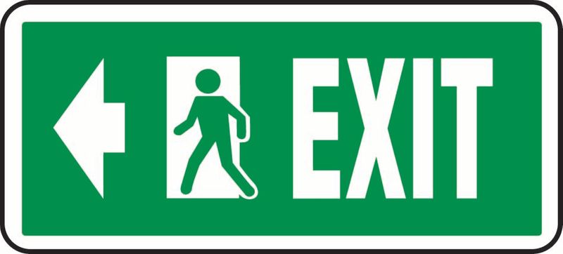 Exit (Left Arrow And Door) Coreflute