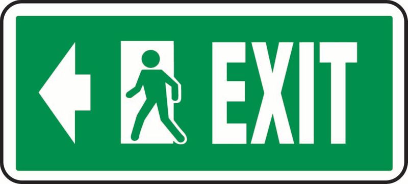 Exit (Left Arrow And Door) Sticker