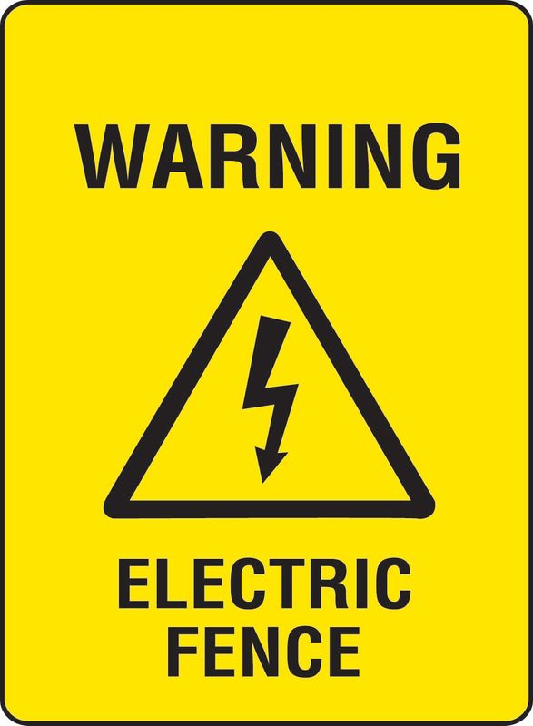 Warning Electric Fence PVC