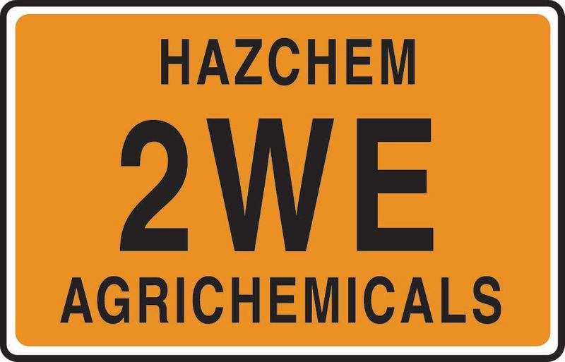 Hazchem 2We Agrichemicals Sticker