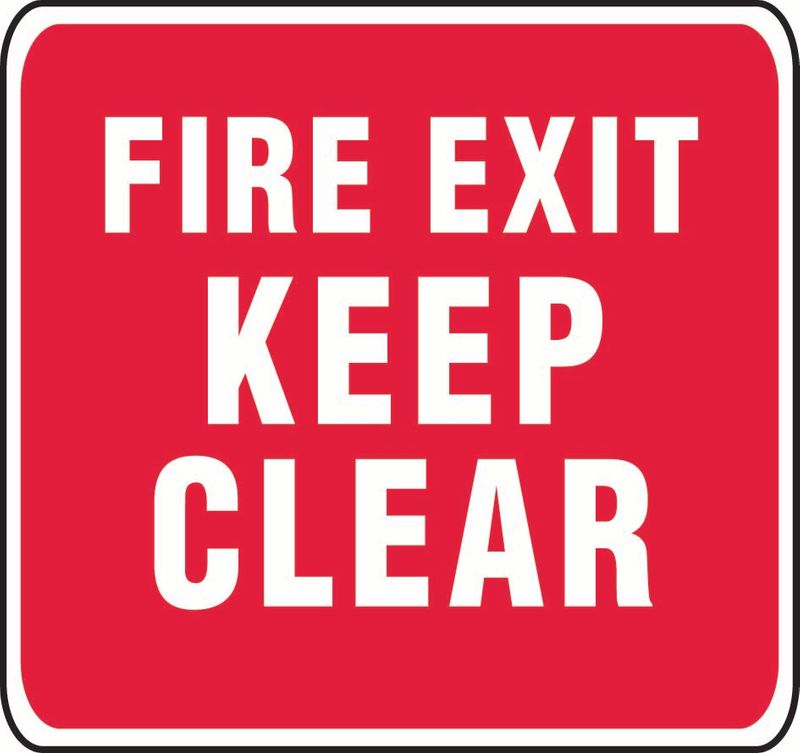 Fire Exit Keep Clear Coreflute