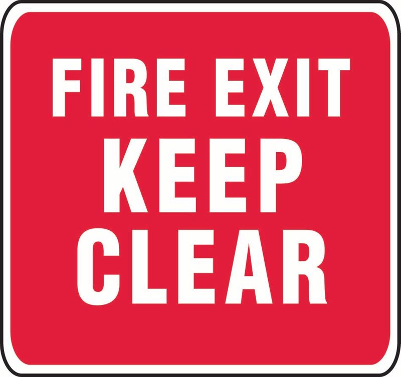 Fire Exit Keep Clear Sticker