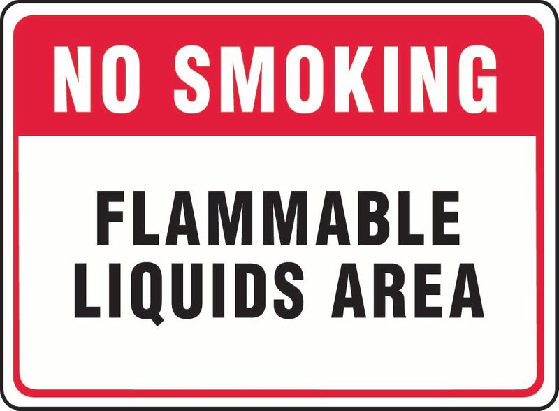 No Smoking Flammable Liquid Area Sticker