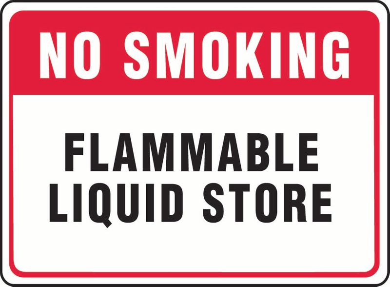 No Smoking Flammable Liquid Store Sticker