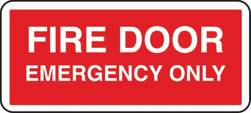 Fire Door Emergency Only Sticker